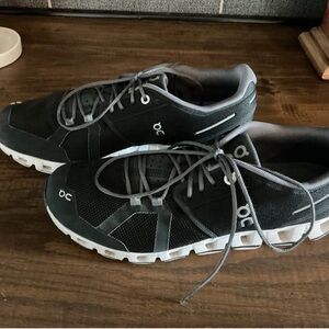 On Cloud Running Black and White Athletic Shoes